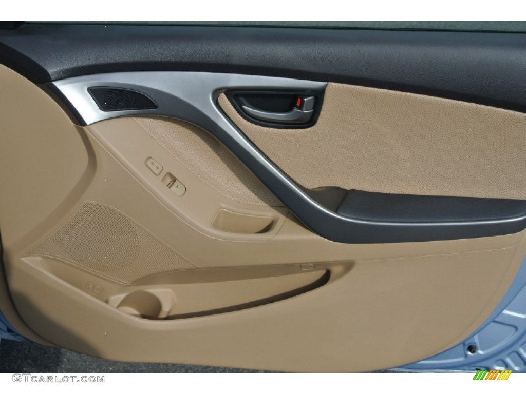 2013 Elantra Limited - Blue Sky Metallic / Beige photo #23