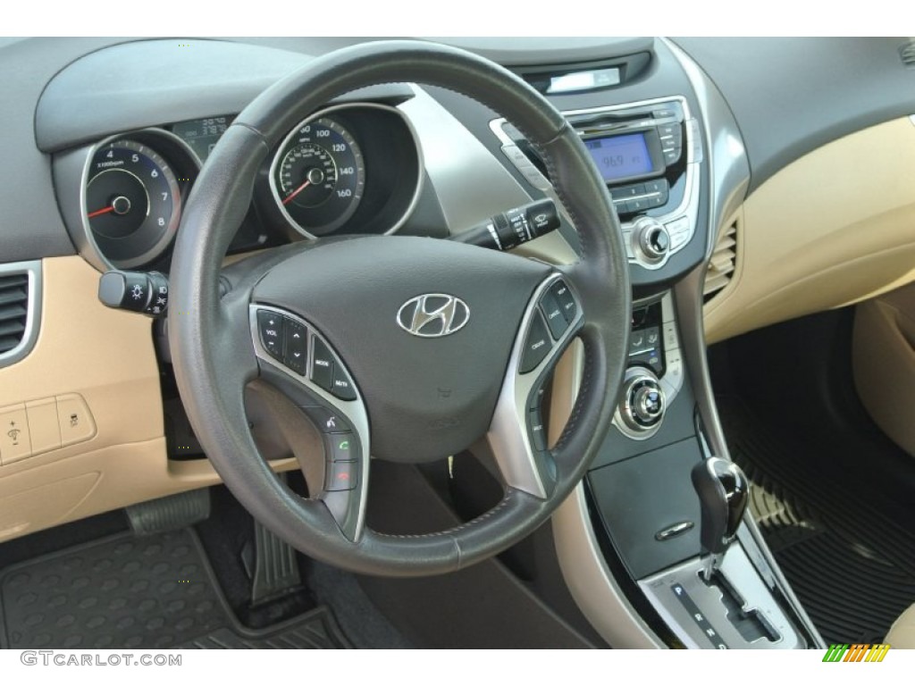 2013 Elantra Limited - Blue Sky Metallic / Beige photo #26