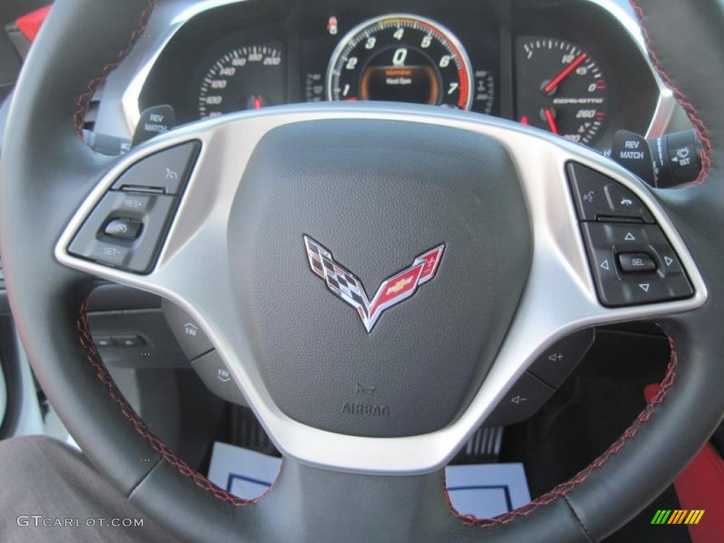 2015 Corvette Stingray Coupe Z51 - Arctic White / Adrenaline Red photo #16