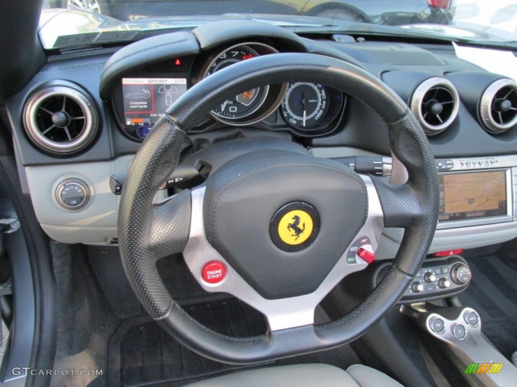2010 Ferrari California Standard California Model Charcoal Steering Wheel Photo #97435357