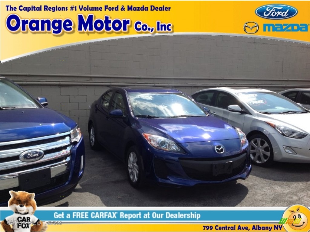 2012 MAZDA3 i Grand Touring 4 Door - Indigo Lights Mica / Dune Beige photo #1