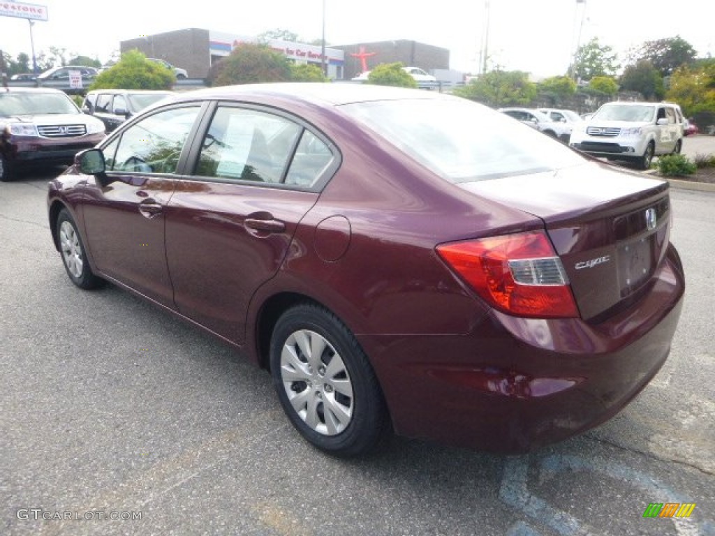 2012 Civic LX Sedan - Rallye Red / Beige photo #3
