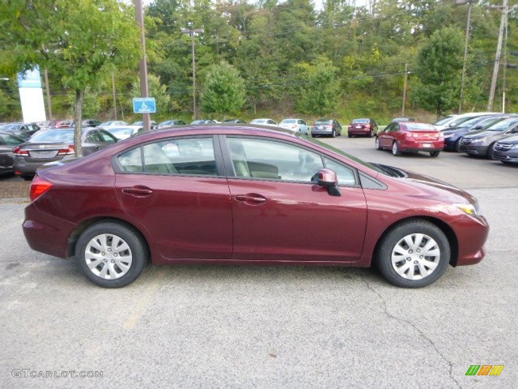 2012 Civic LX Sedan - Rallye Red / Beige photo #5