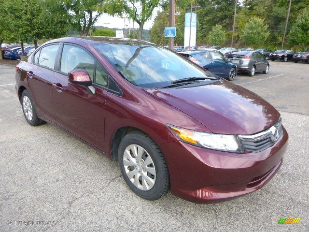 2012 Civic LX Sedan - Rallye Red / Beige photo #6