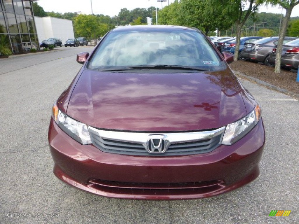 2012 Civic LX Sedan - Rallye Red / Beige photo #7