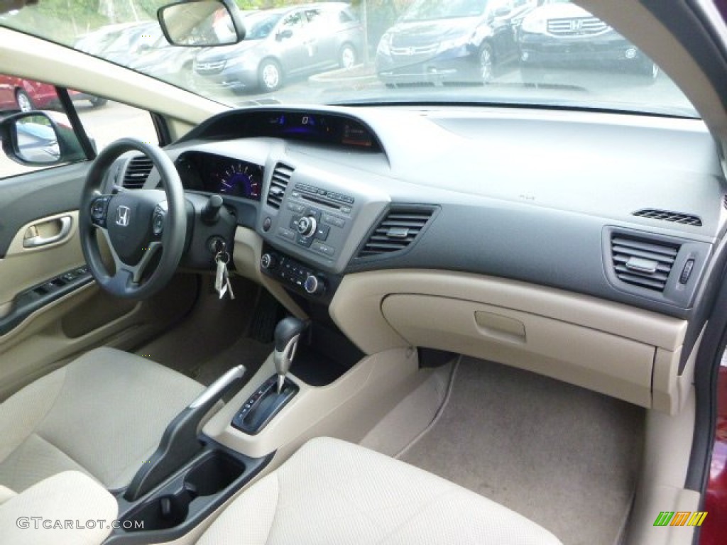 2012 Civic LX Sedan - Rallye Red / Beige photo #10