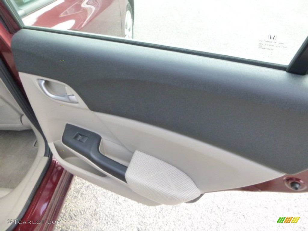 2012 Civic LX Sedan - Rallye Red / Beige photo #13