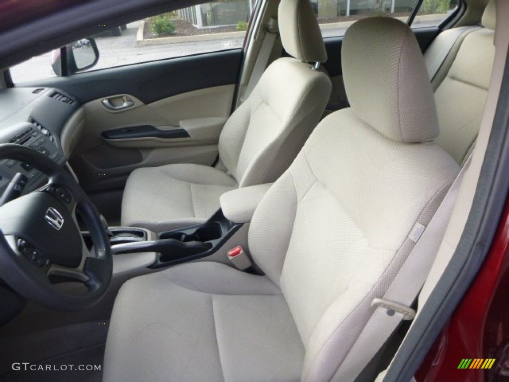 2012 Civic LX Sedan - Rallye Red / Beige photo #14