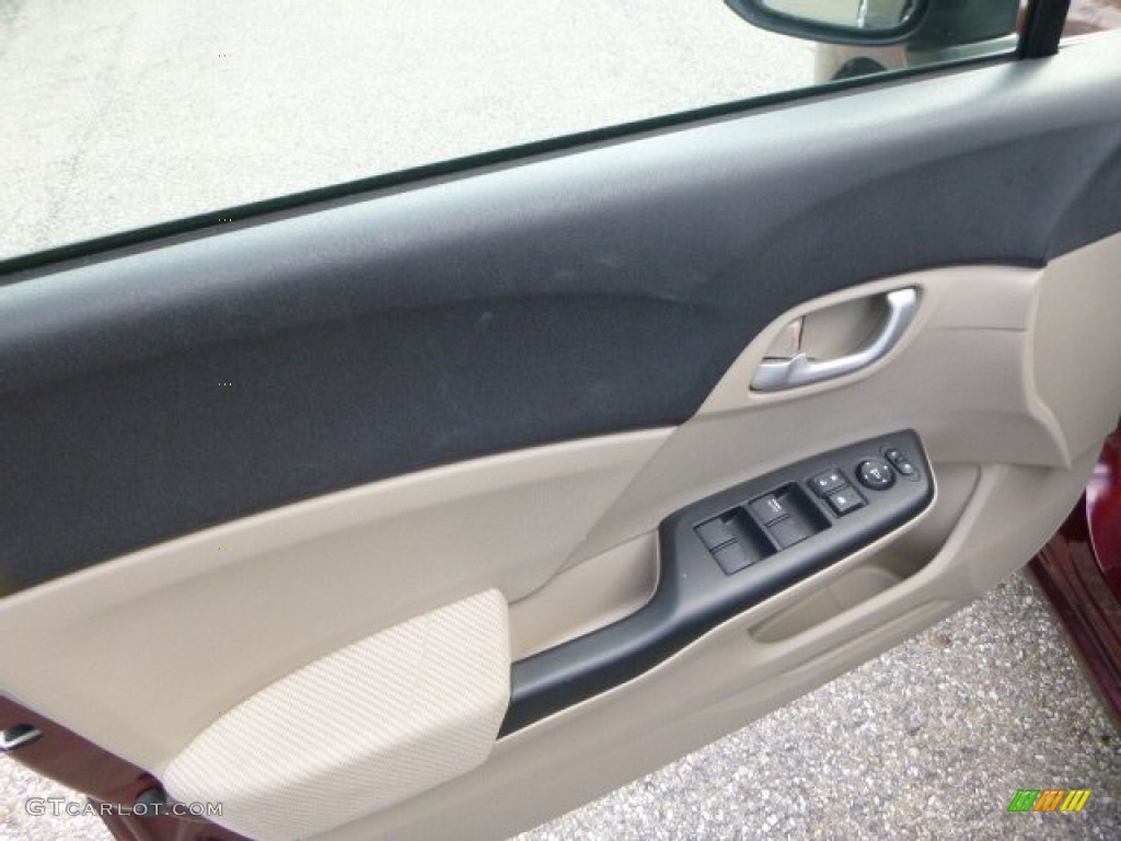 2012 Civic LX Sedan - Rallye Red / Beige photo #18