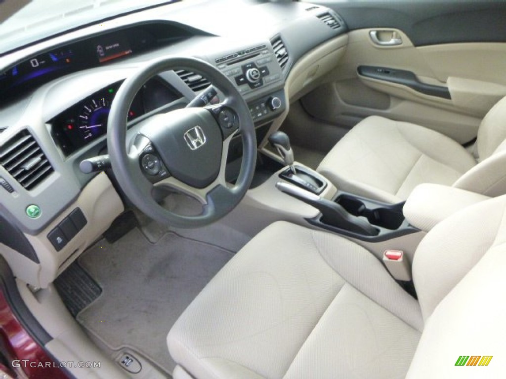2012 Civic LX Sedan - Rallye Red / Beige photo #19