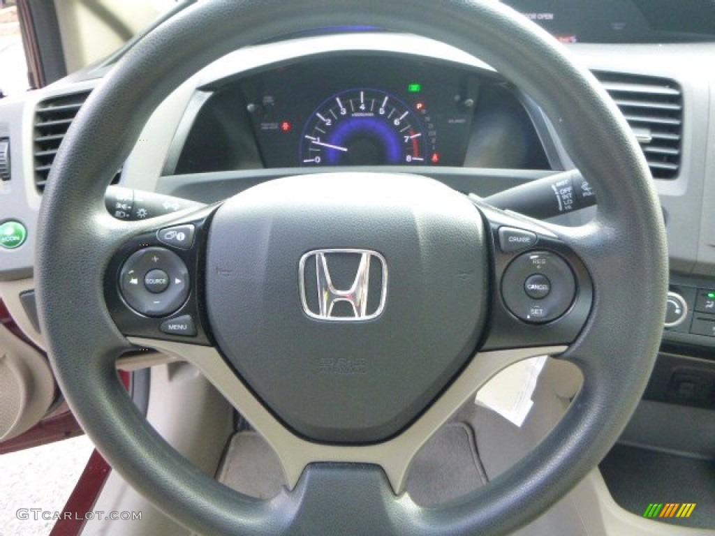 2012 Civic LX Sedan - Rallye Red / Beige photo #21