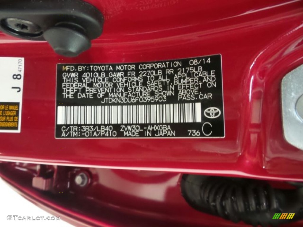 2015 Toyota Prius Four Hybrid Color Code Photos
