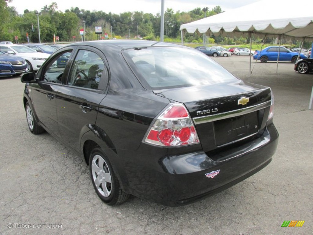 2008 Aveo LS Sedan - Black / Charcoal photo #4