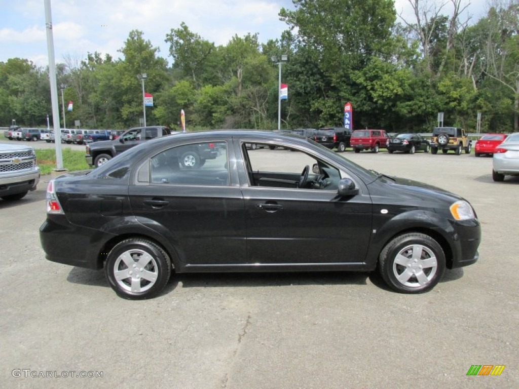 2008 Aveo LS Sedan - Black / Charcoal photo #9