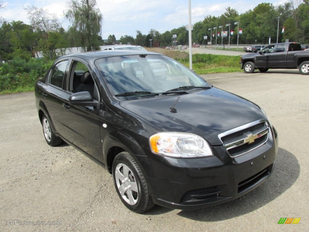 2008 Aveo LS Sedan - Black / Charcoal photo #11