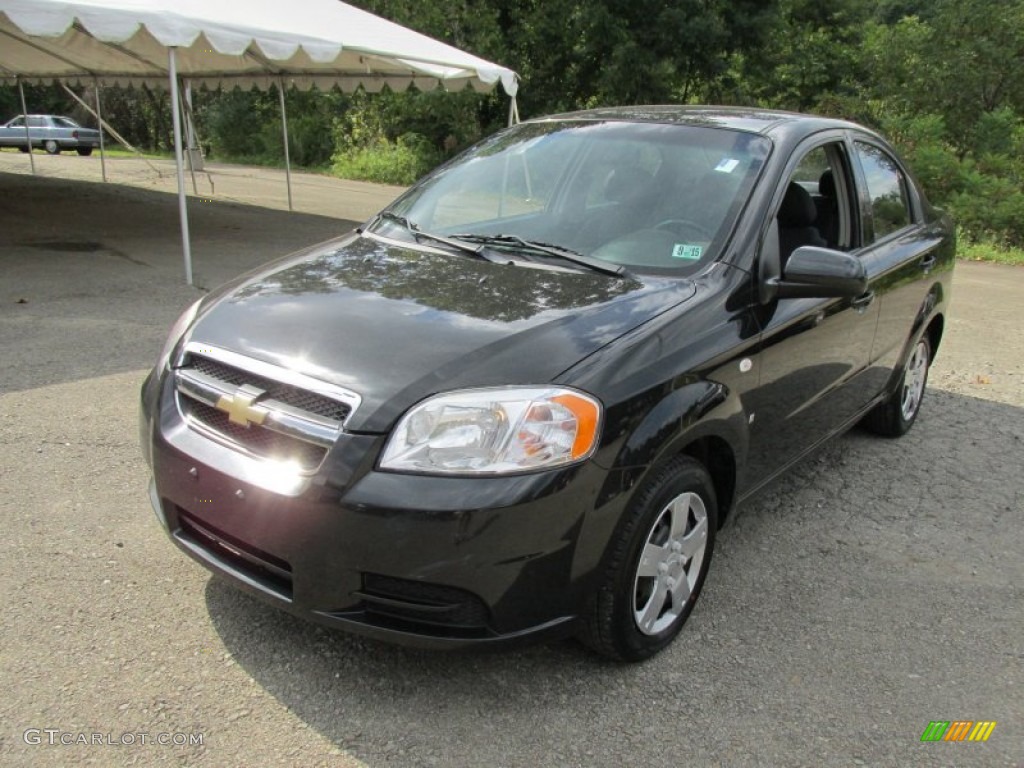 2008 Aveo LS Sedan - Black / Charcoal photo #13