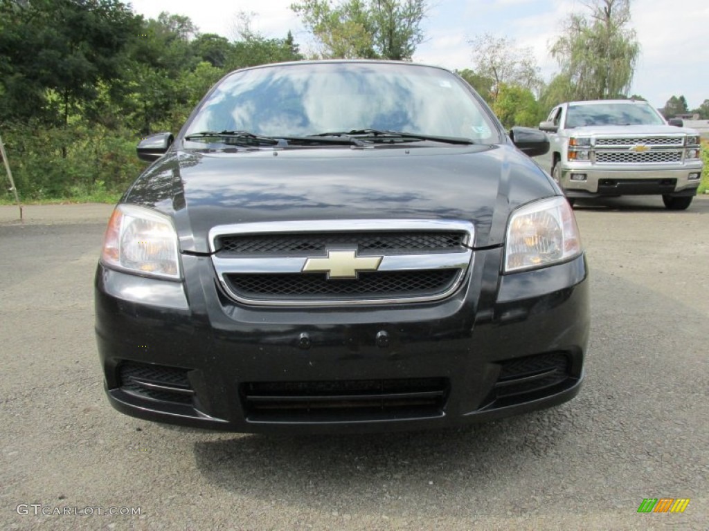 2008 Aveo LS Sedan - Black / Charcoal photo #14