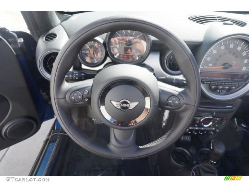 2015 Mini Convertible Cooper Carbon Black Steering Wheel Photo #97459815