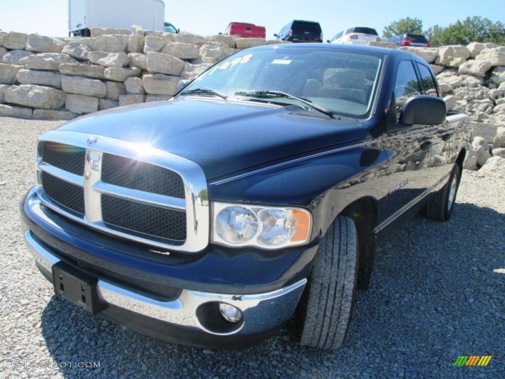2003 Ram 1500 SLT Quad Cab - Patriot Blue Pearl / Dark Slate Gray photo #2