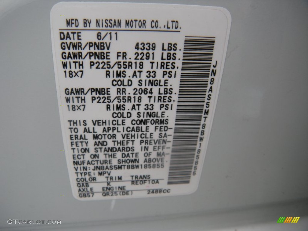2011 Rogue SV - Pearl White / Gray photo #52
