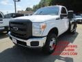 2014 Oxford White Ford F350 Super Duty XL Regular Cab 4x4 Flat Bed  photo #1