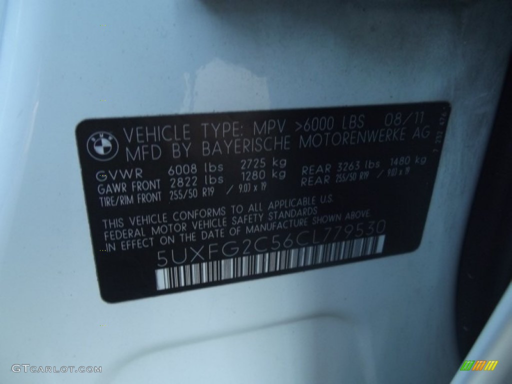 2012 X6 xDrive35i - Alpine White / Black photo #46