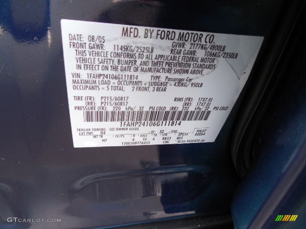 2006 Five Hundred SEL - Dark Blue Pearl Metallic / Pebble Beige photo #22