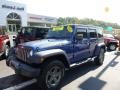 2010 Surf Blue Pearl Jeep Wrangler Unlimited Mountain Edition 4x4  photo #1
