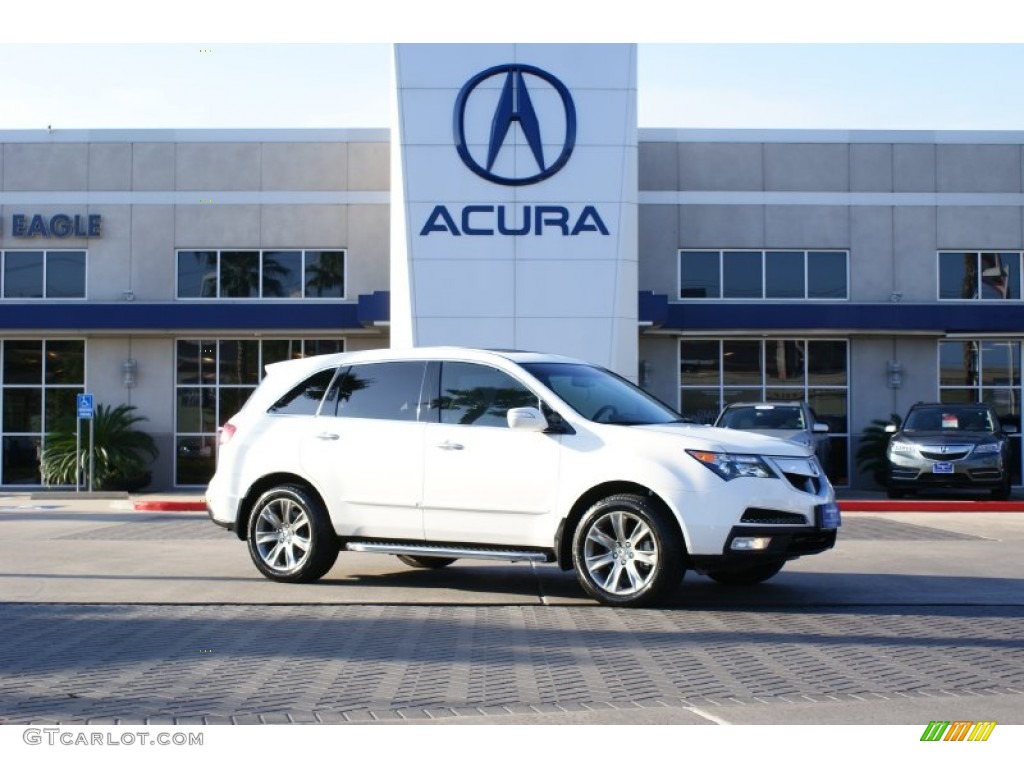 2010 MDX Advance - Aspen White Pearl / Taupe Gray photo #1