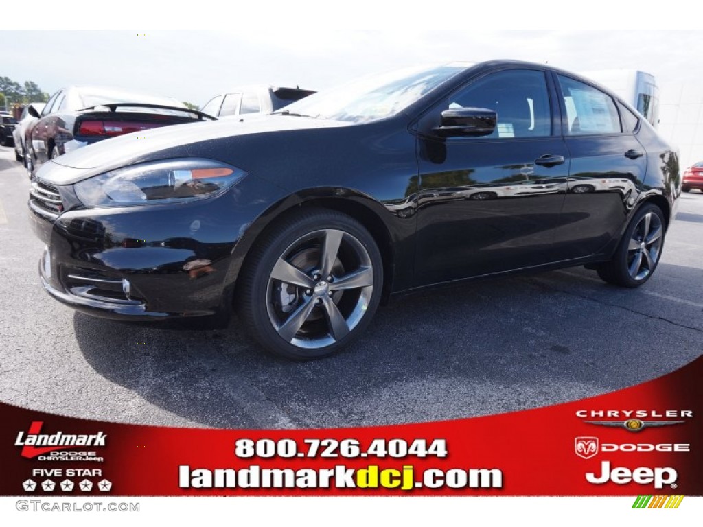 2015 Dart GT - Pitch Black / Black/Ruby Red Accent Stitching photo #1