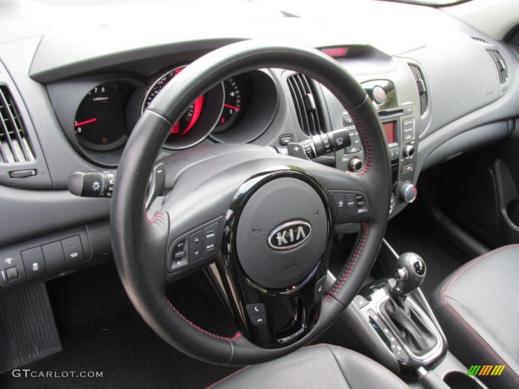2013 Kia Forte SX Black Steering Wheel Photo #97501991