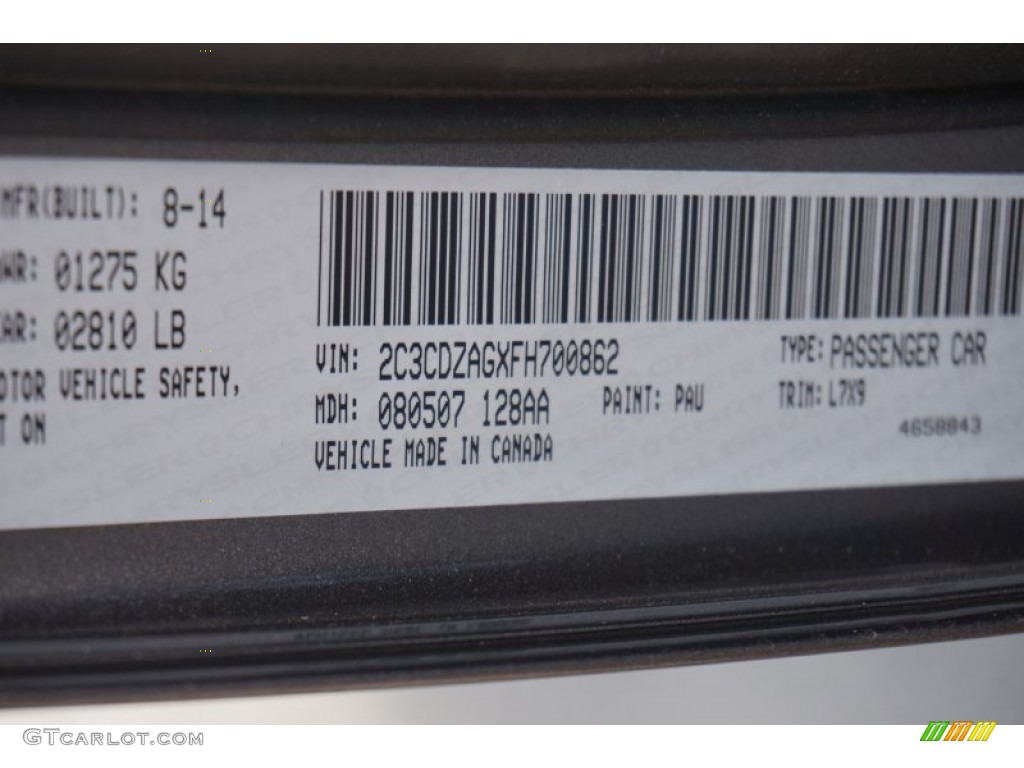 2015 Challenger Color Code PAU for Granite Crystal Metallic Photo #97502442