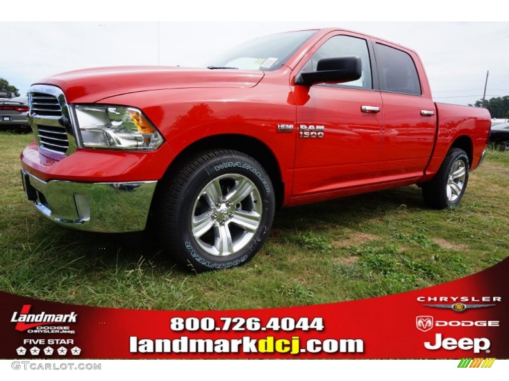 2014 1500 Big Horn Crew Cab - Flame Red / Black/Diesel Gray photo #1