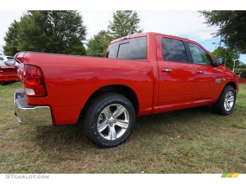 2014 1500 Big Horn Crew Cab - Flame Red / Black/Diesel Gray photo #3