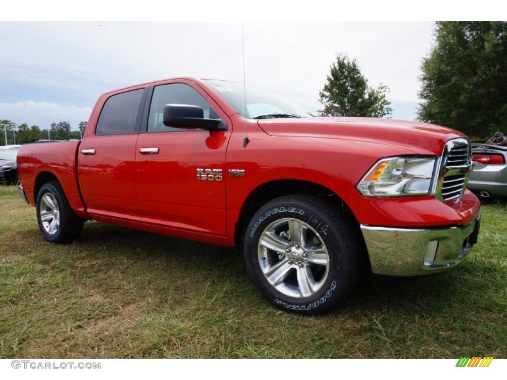 2014 1500 Big Horn Crew Cab - Flame Red / Black/Diesel Gray photo #4