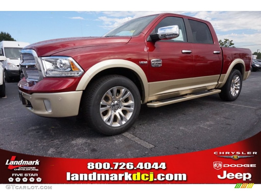 2014 1500 Laramie Longhorn Crew Cab - Deep Cherry Red Crystal Pearl / Longhorn Canyon Brown/Light Frost photo #1