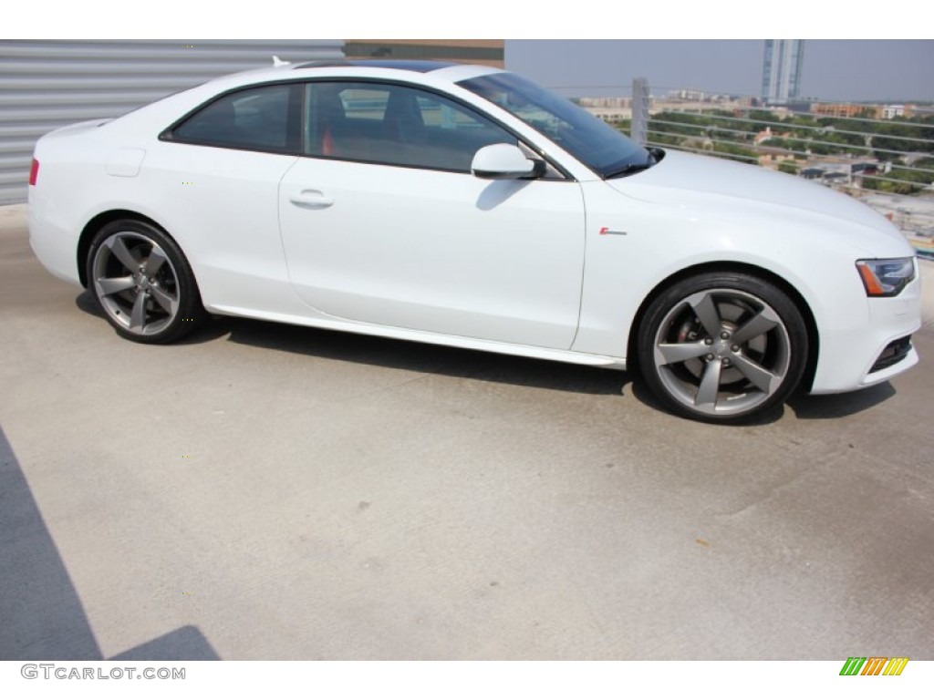 2014 S5 3.0T Premium Plus quattro Coupe - Ibis White / Black/Magma Red photo #9