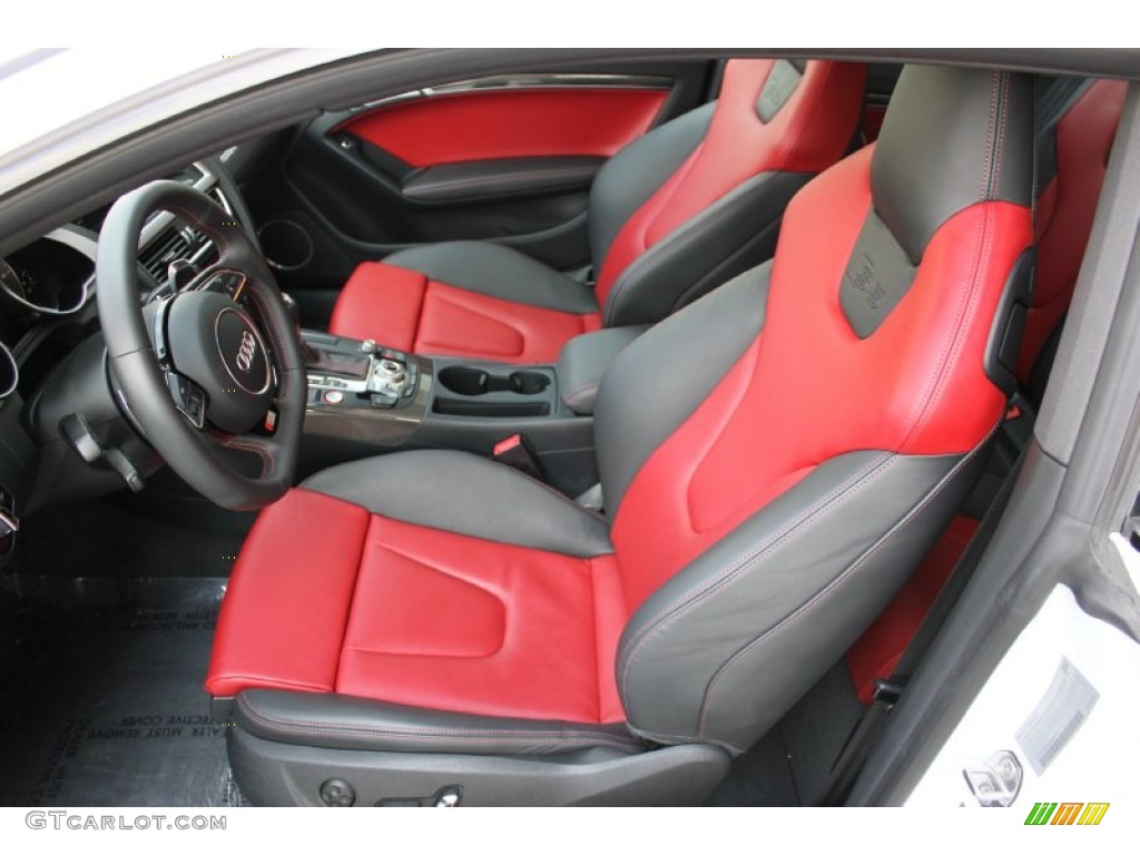 2014 S5 3.0T Premium Plus quattro Coupe - Ibis White / Black/Magma Red photo #14