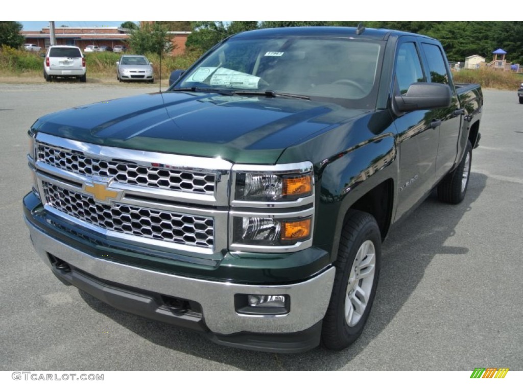 2014 Silverado 1500 LT Z71 Crew Cab 4x4 - Rainforest Green Metallic / Cocoa/Dune photo #2