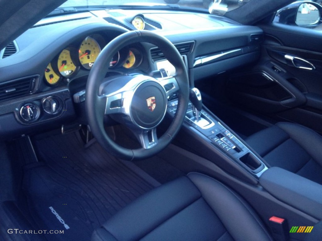 Black Interior 2015 Porsche 911 Turbo S Coupe Photo #97510428