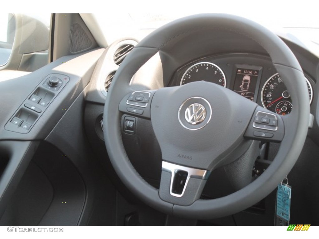 2015 Volkswagen Tiguan S Charcoal Steering Wheel Photo #97520061