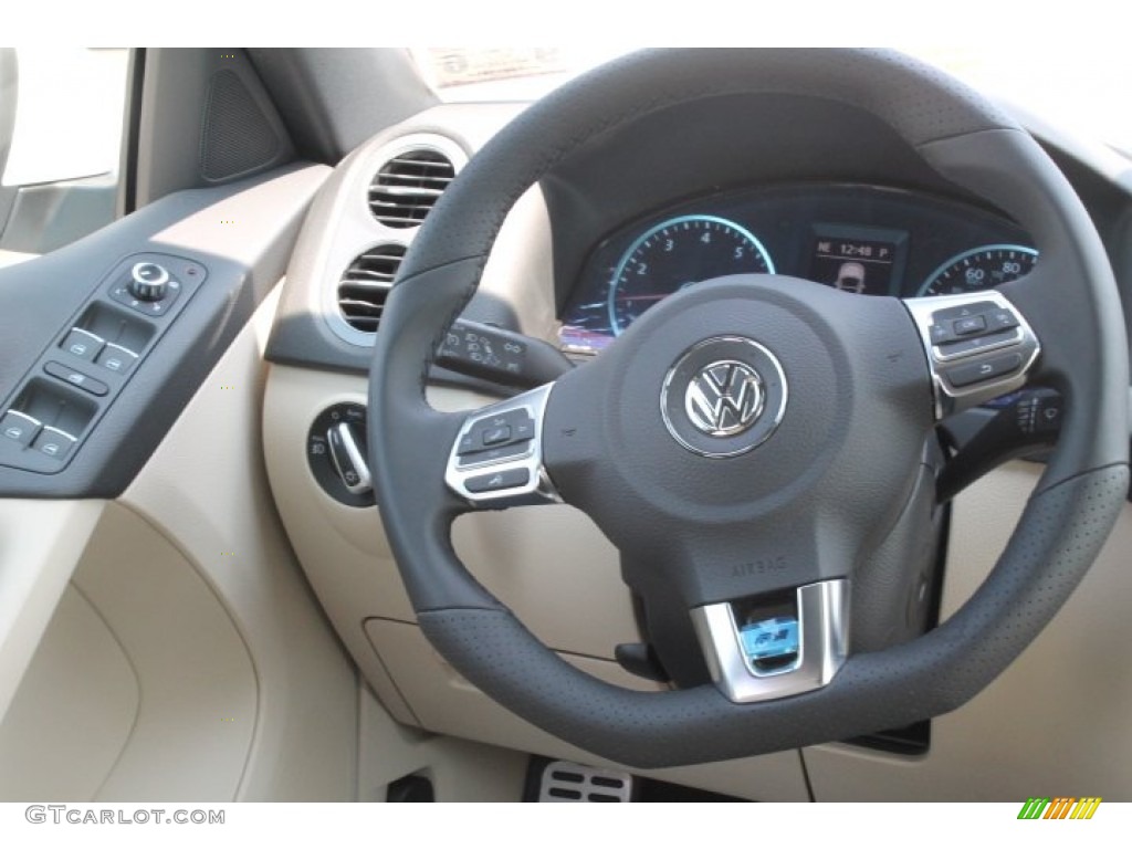 2015 Volkswagen Tiguan R-Line Sandstone Steering Wheel Photo #97520577