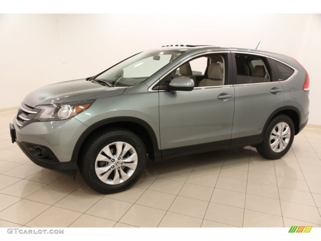 2012 CR-V EX 4WD - Opal Sage Metallic / Gray photo #3