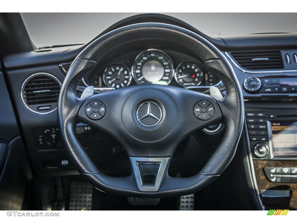 2009 Mercedes-Benz CLS 63 AMG Black Steering Wheel Photo #97535489