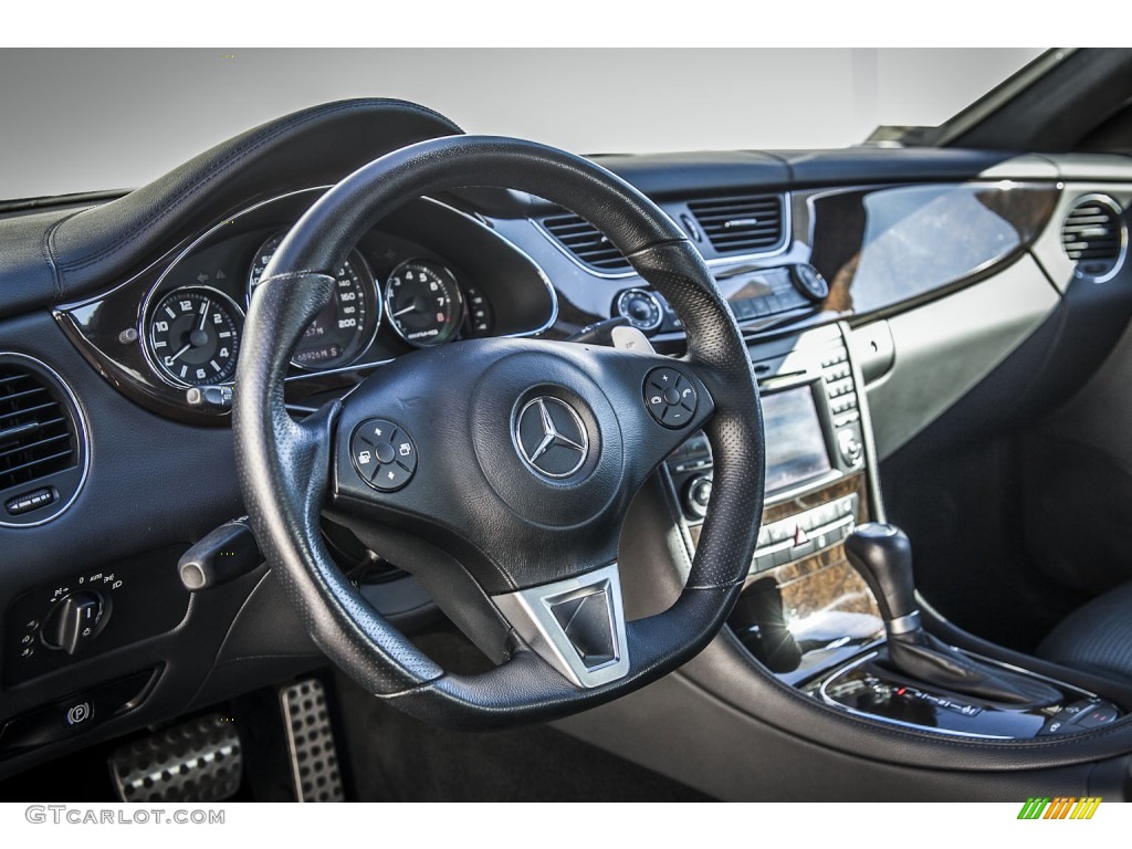 2009 Mercedes-Benz CLS 63 AMG Black Steering Wheel Photo #97535570