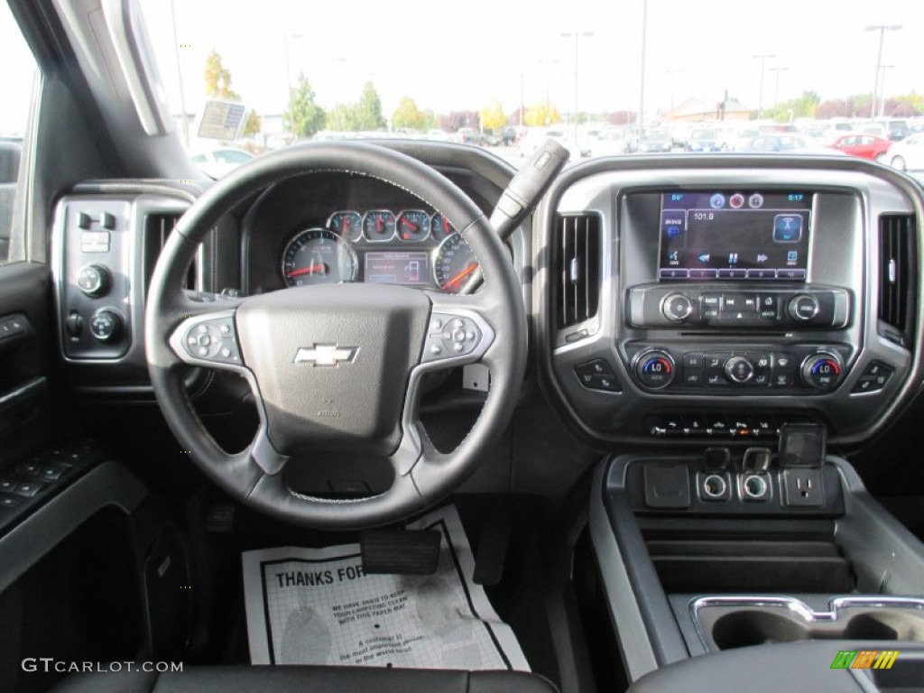 2015 Chevrolet Silverado 3500HD LTZ Crew Cab 4x4 Jet Black Dashboard Photo #97535615