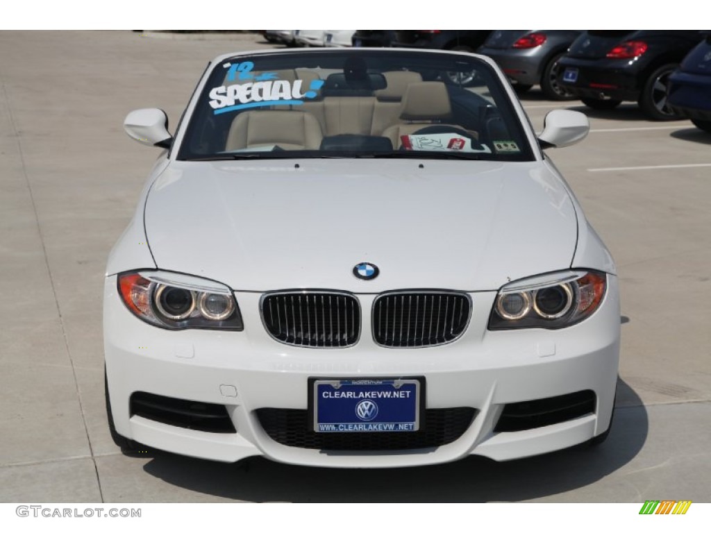 2012 1 Series 135i Convertible - Alpine White / Savanna Beige photo #2