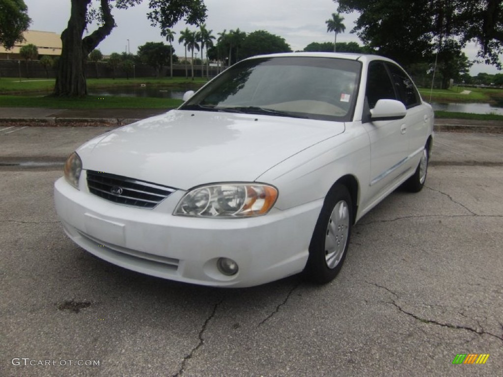 2002 Spectra LS Sedan - White / Gray photo #1