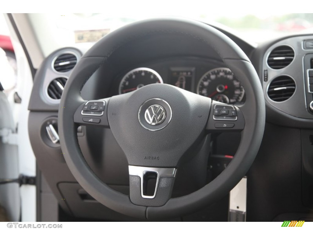 2015 Volkswagen Tiguan S Charcoal Steering Wheel Photo #97546307