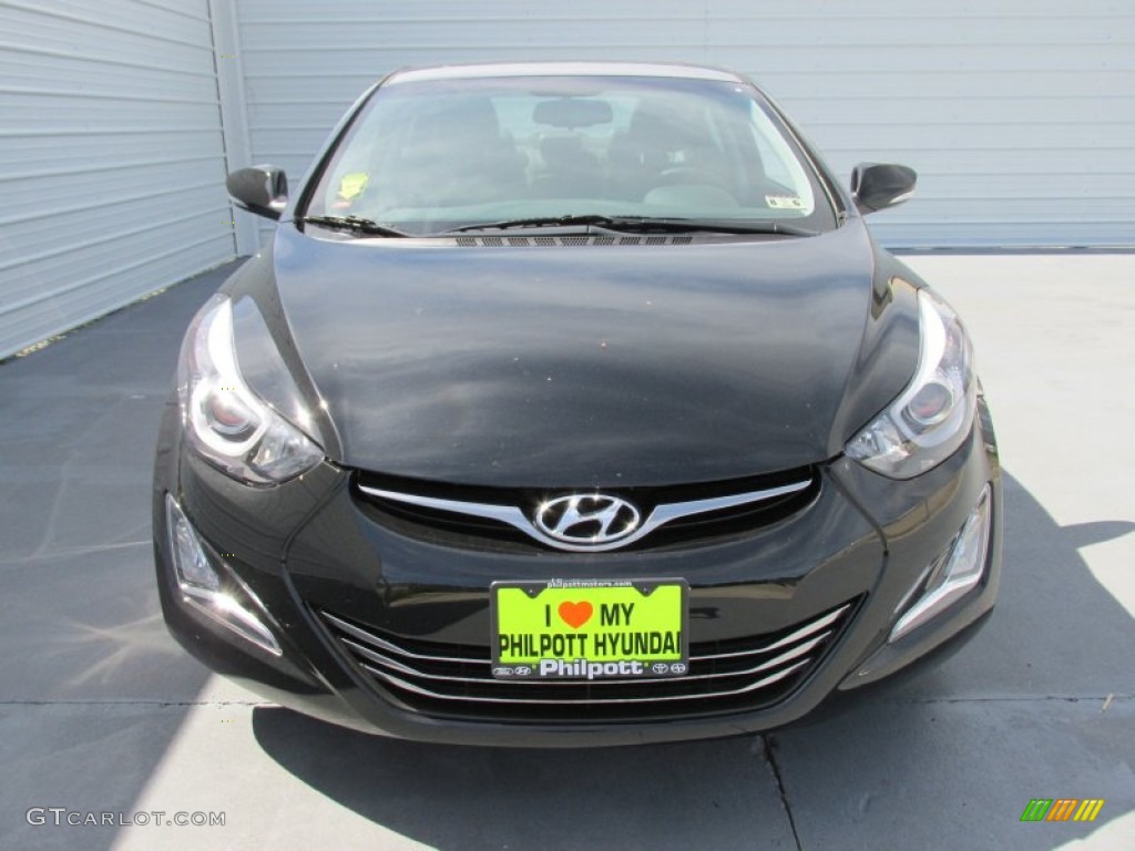 2015 Elantra Limited Sedan - Black Diamond / Black photo #8